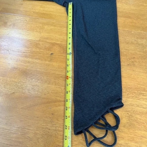 Joy Lab High Waist Crop Knotted Charcoal Gray Stretch Pull On Leggings, Size M - Picture 10 of 10